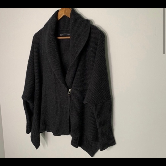 All Saints Knit Rib Oversized Assymmetrical Cardi - Picture 8 of 14